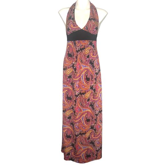 Wet Seal Paisley Halter Maxi Dress - Size Small - Picture 2 of 9